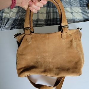 URBAN OUTFITTERS Tan Suede Shoulder/Hand/Crossbody Bag Purse Zip